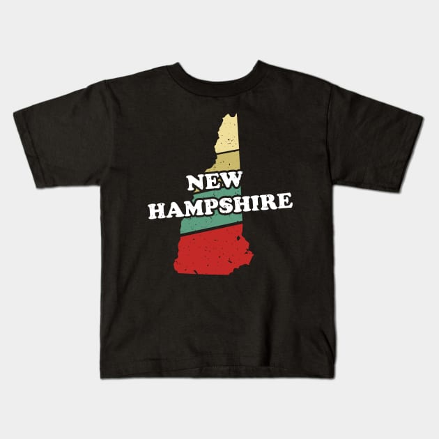 New Hampshire State Vintage Retro Souvenir print Kids T-Shirt by Blue Zebra